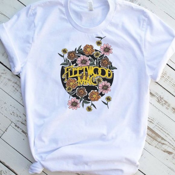 Fleetwood Western Band White Short Sleeve Graphic Tee - Picture 1 of 4